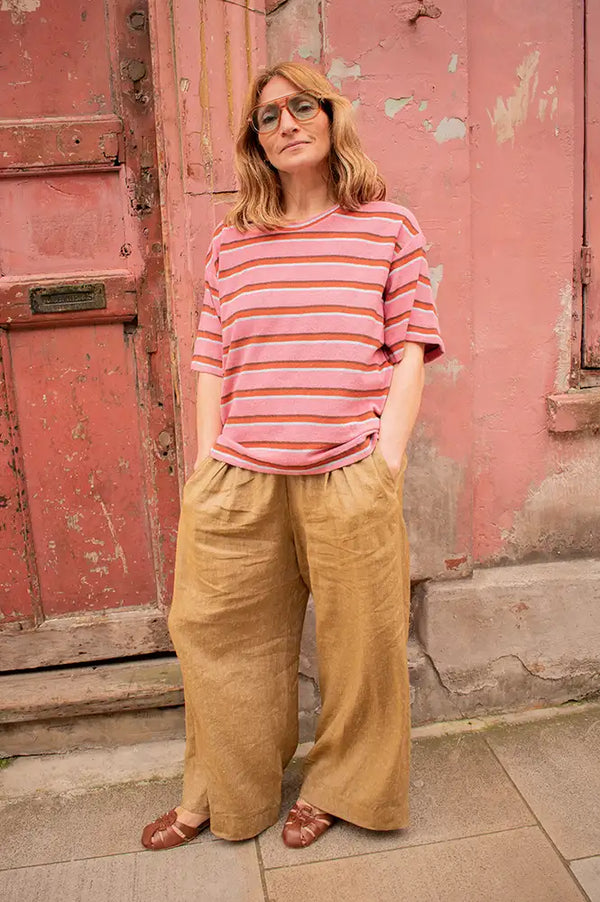 Leon & Harper Titan Pink Stripe T-Shirt - The Mercantile London