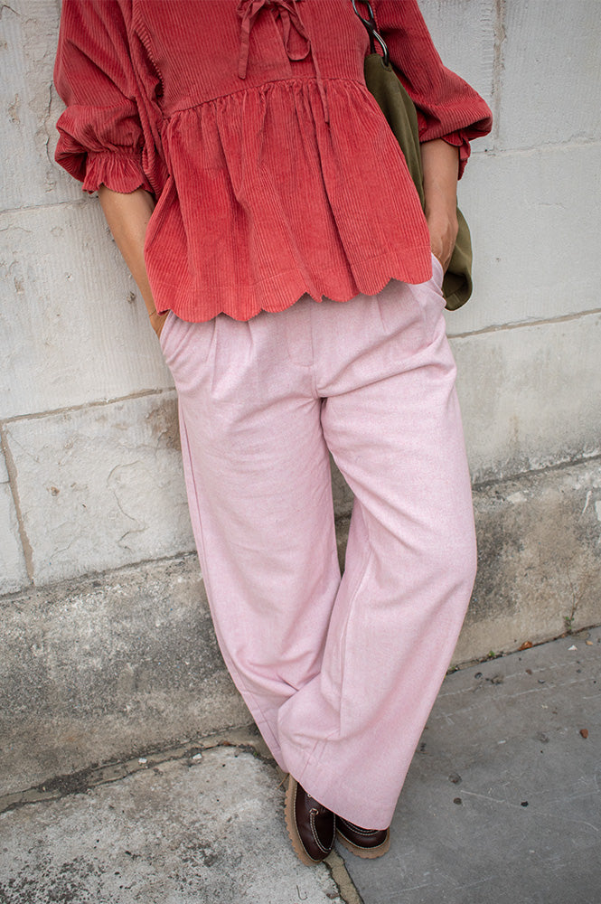 Nué Notes Russell Blush Melange Trousers - The Mercantile London