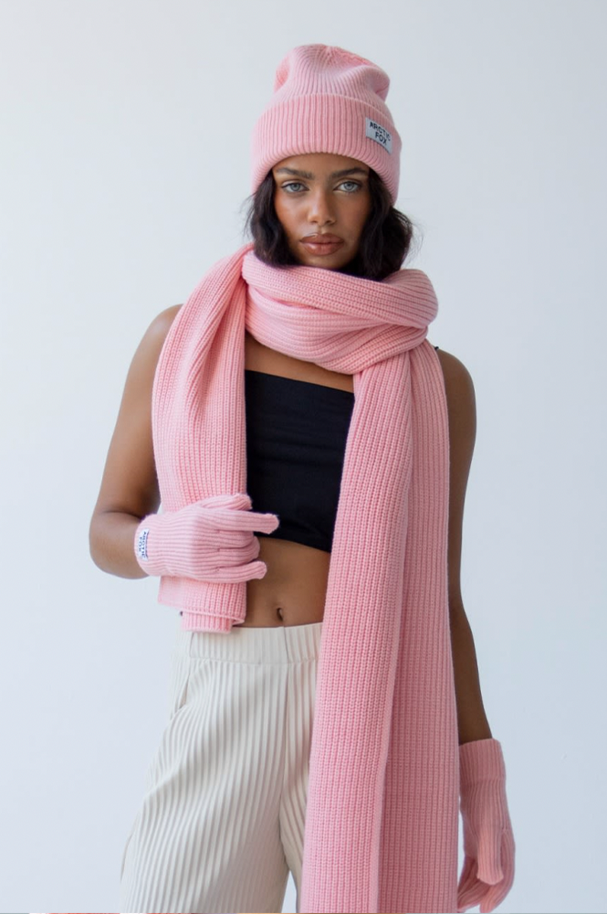 Arctic Fox Recycled Bottle Pastel Pink Beanie - The Mercantile London