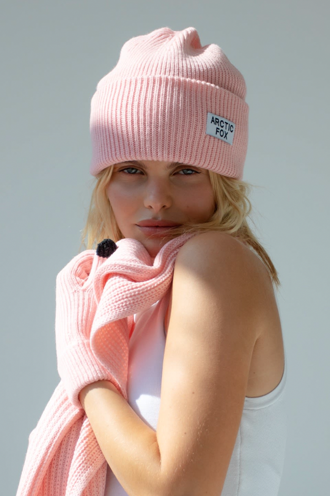 Arctic Fox Recycled Bottle Pastel Pink Beanie - The Mercantile London
