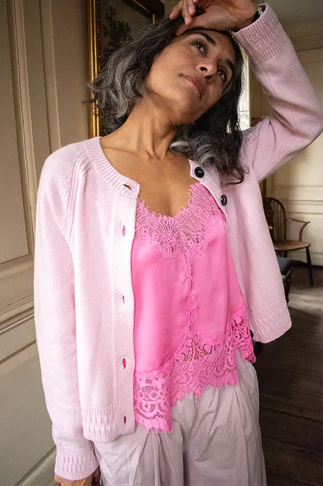 Stella Nova Amazing Pink Underlayer Lace Top