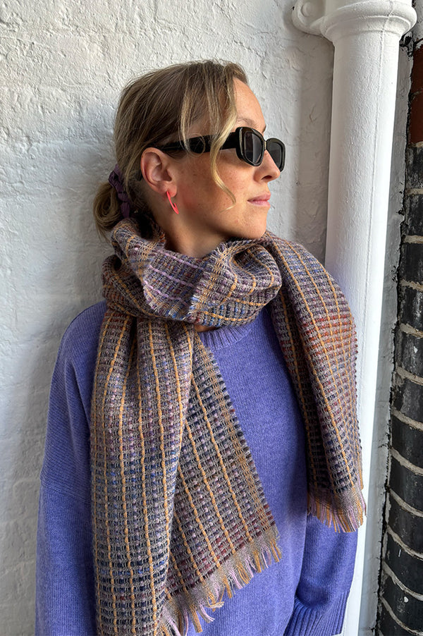 Sessùn Niu Pio Rosa Beige Woven Scarf - The Mercantile London