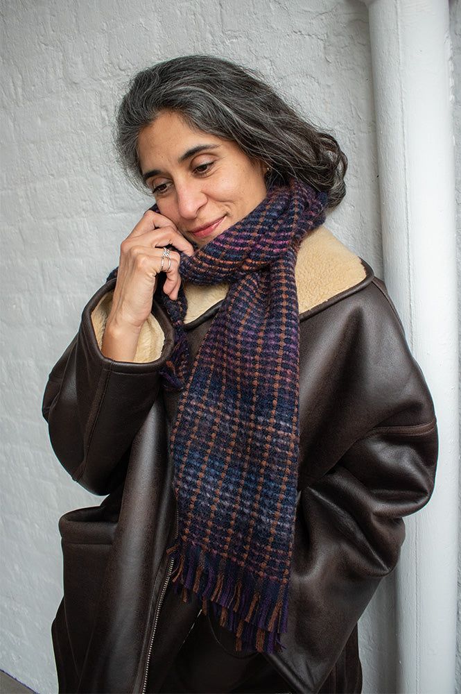 Sessùn Niu Pio Ruby Blue Scarf - The Mercantile London