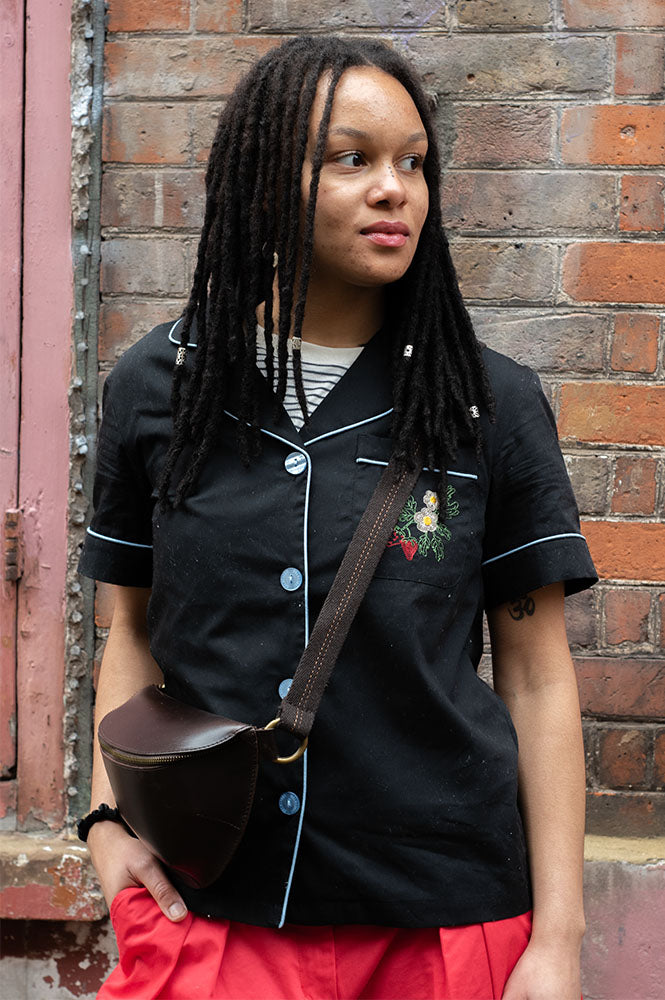 Helmstedt Fiona Embroidered Black Shirt - The Mercantile London