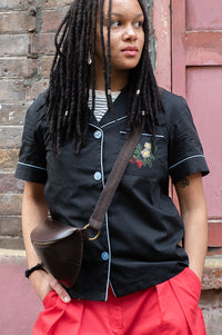 Helmstedt Fiona Embroidered Black Shirt - The Mercantile London