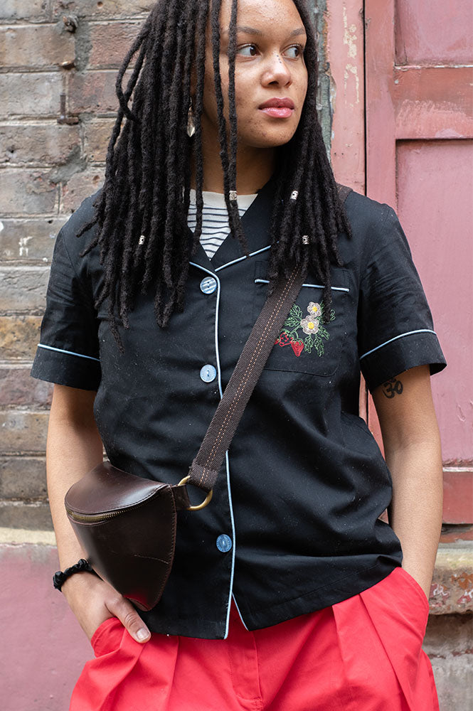 Helmstedt Fiona Embroidered Black Shirt - The Mercantile London