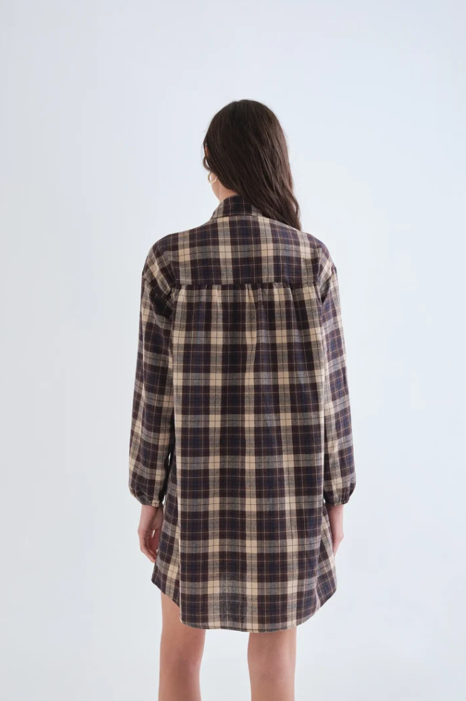 Compania Fantastica Brown Plaid Dress