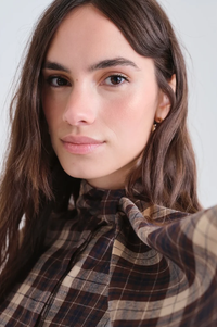 Compania Fantastica Brown Plaid Dress