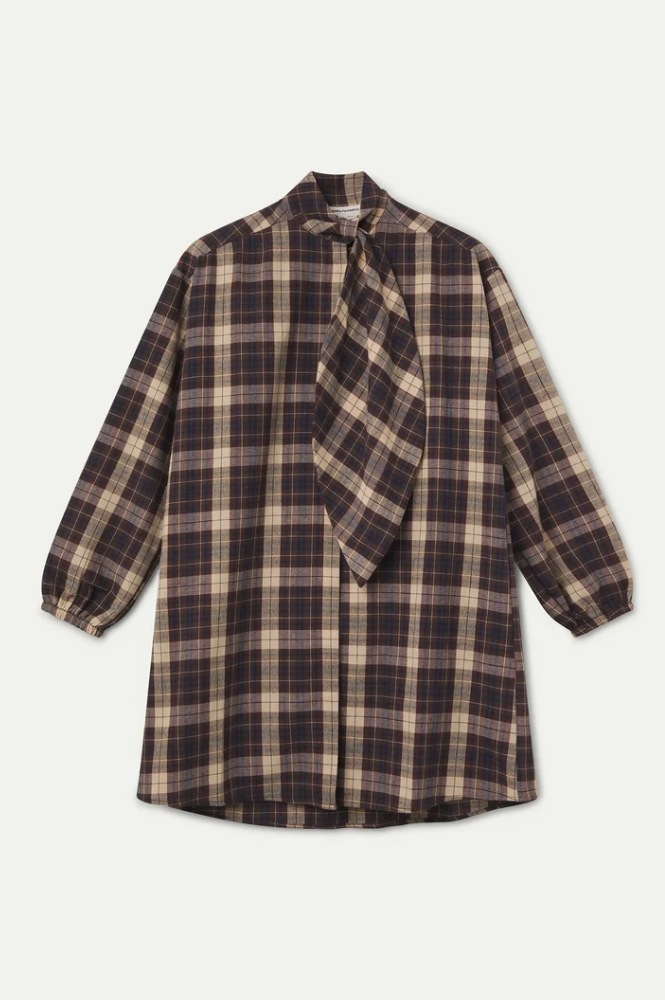 Compania Fantastica Brown Plaid Dress