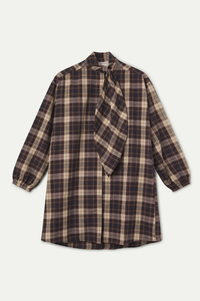 Compania Fantastica Brown Plaid Dress