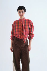 Compania Fantastica Pink Plaid Shirt