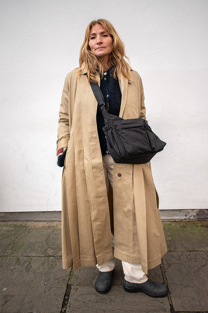 Damson Madder Sofia Stone Pleated Trench Coat