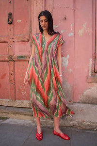 Louizon Papus Ikat Pleated Dress - The Mercantile London