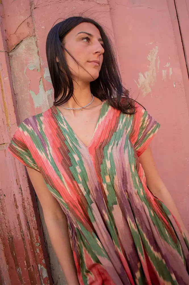 Louizon Papus Ikat Pleated Dress - The Mercantile London