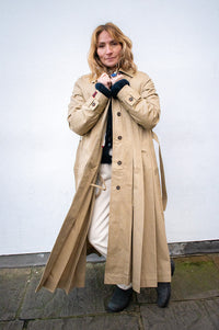 Damson Madder Sofia Stone Pleated Trench Coat