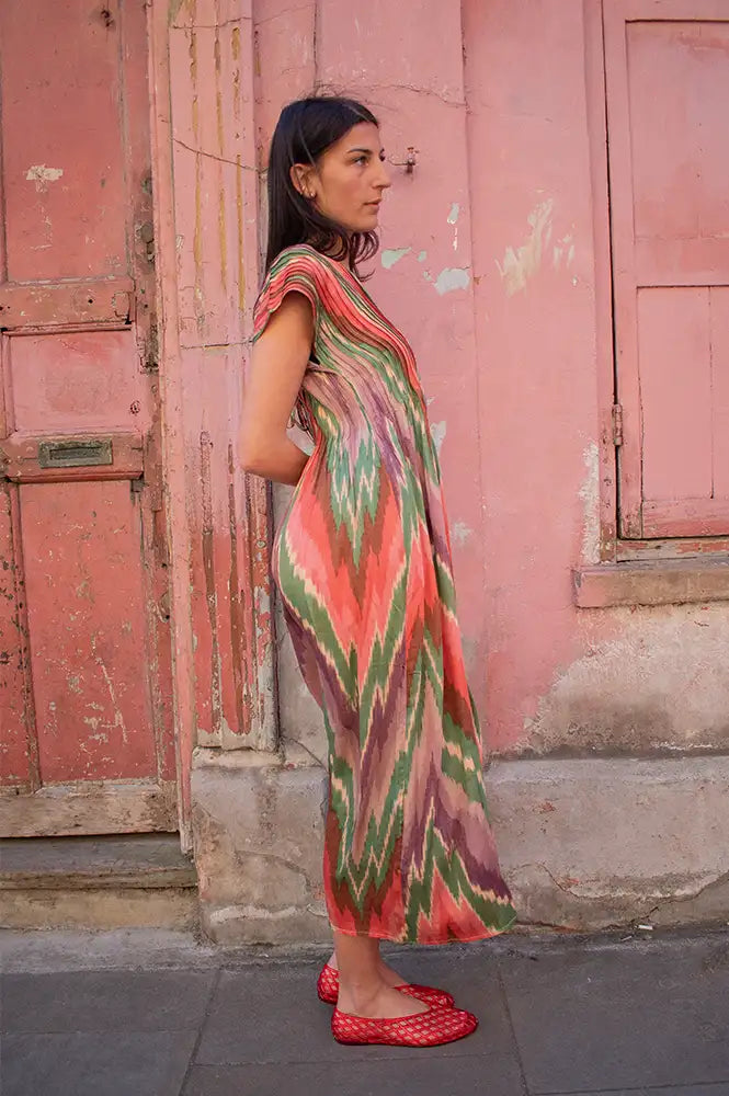 Louizon Papus Ikat Pleated Dress - The Mercantile London