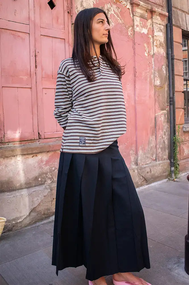 JcSophie Paulette Navy Pleated Skirt