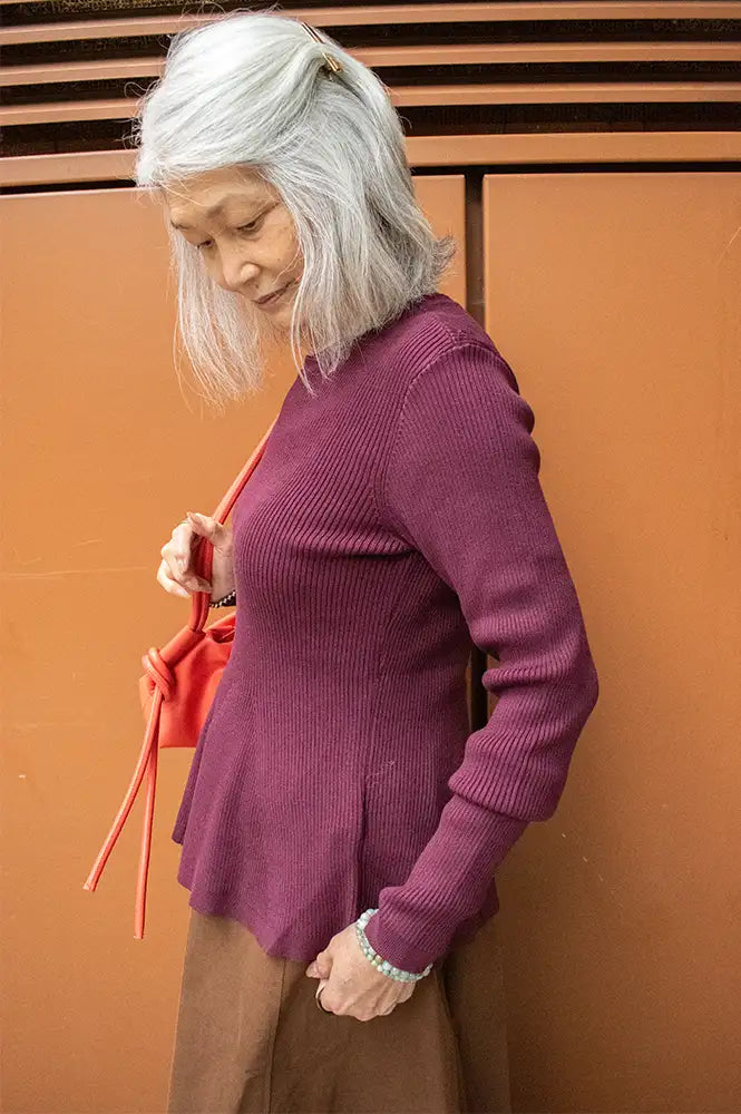 Numph Sira Fig Ribbed Pullover