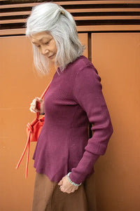Numph Sira Fig Ribbed Pullover