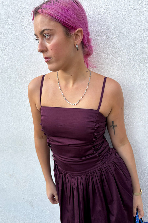 Damson Madder Angelina Fig Midi Dress - The Mercantile London