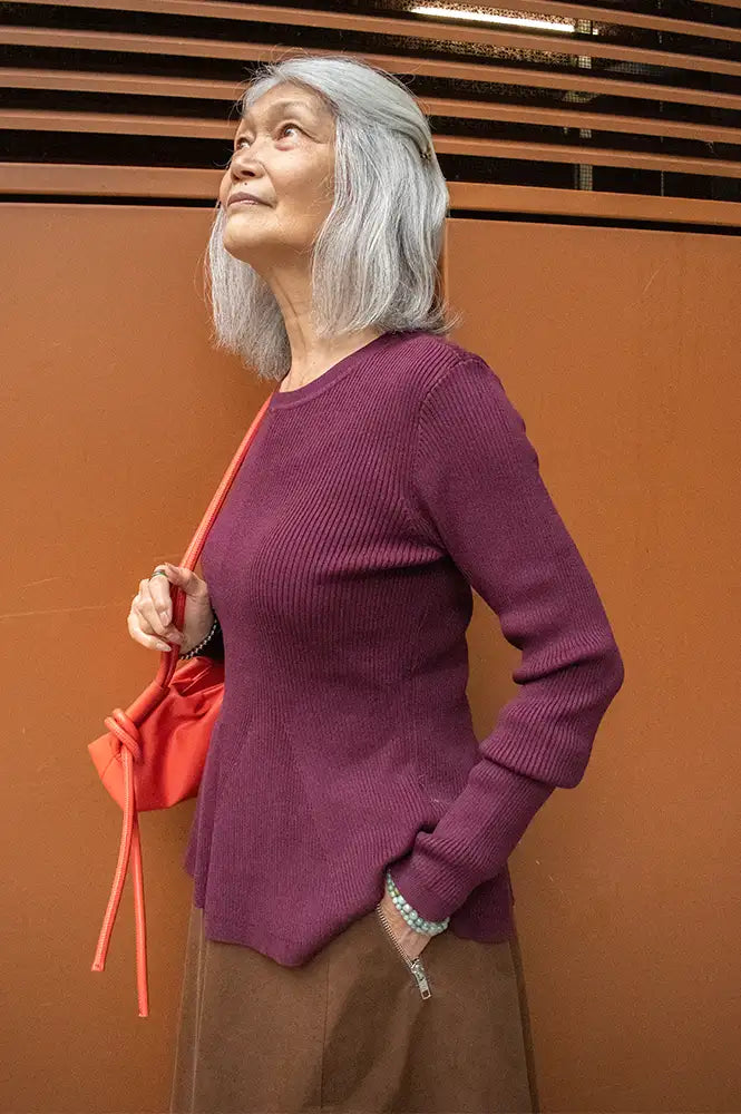 Numph Sira Fig Ribbed Pullover