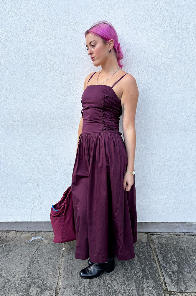 Damson Madder Angelina Fig Midi Dress - The Mercantile London