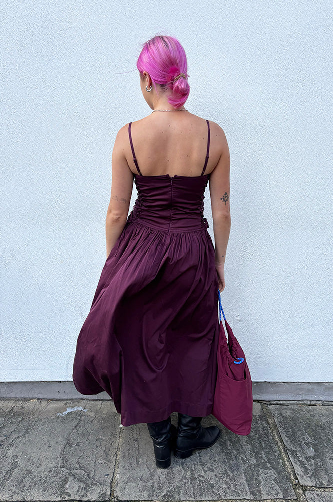Damson Madder Angelina Fig Midi Dress - The Mercantile London