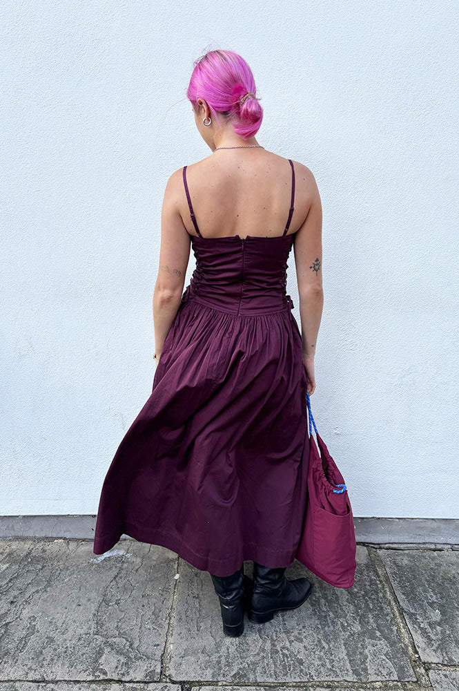Damson Madder Angelina Fig Midi Dress - The Mercantile London