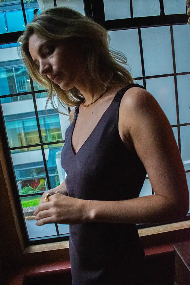 Numph Evelyn Chocolate Plum Midi Dress - The Mercantile London