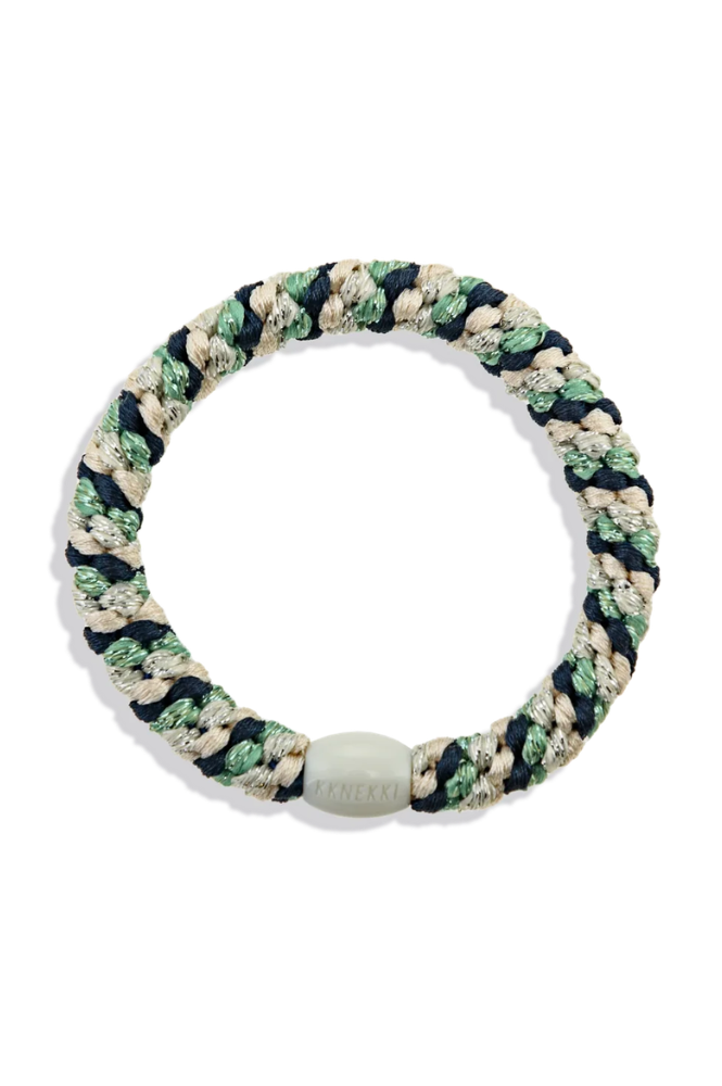 KKNEKKI Mix Pistachio Navy Hair Tie - The Mercantile London