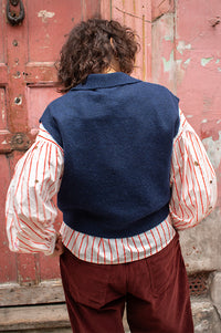 ICHI Povoke Navy Sleeveless Jumper