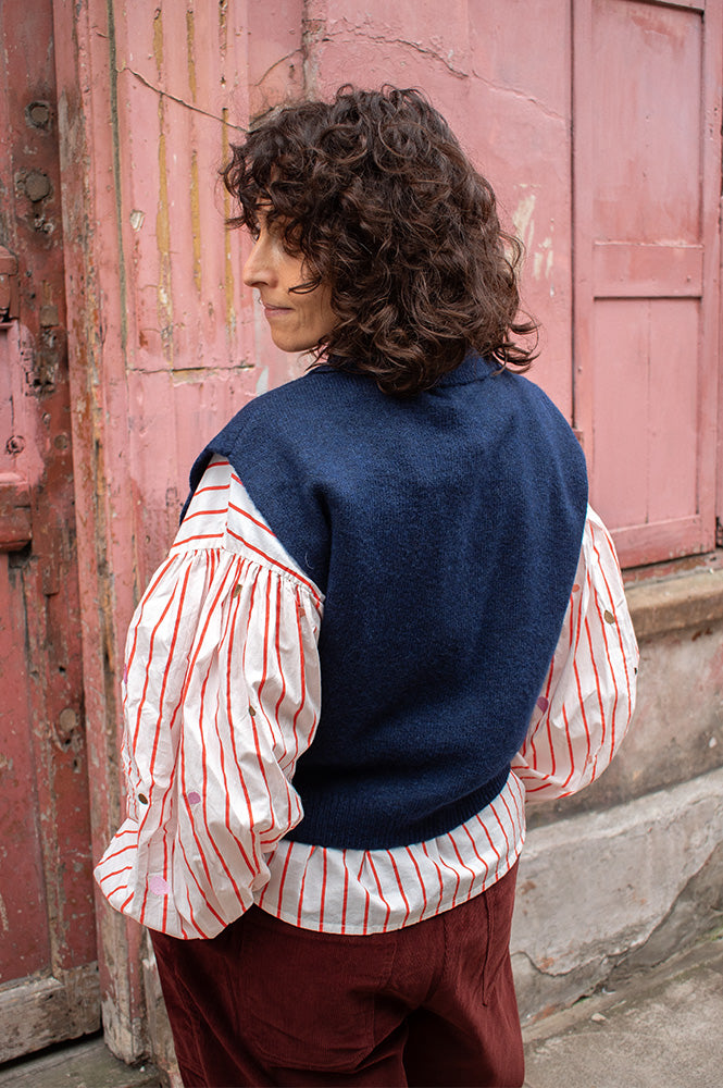 ICHI Povoke Navy Sleeveless Jumper