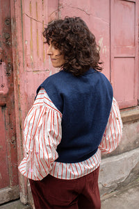 ICHI Povoke Navy Sleeveless Jumper