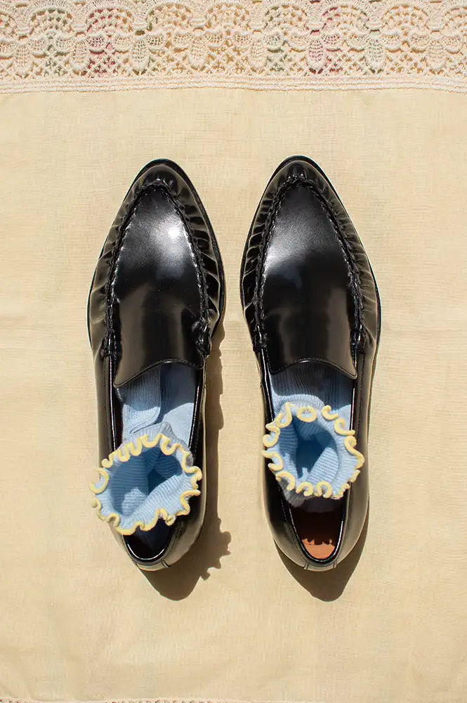 Billi Bi Polido Black Pointed Loafers