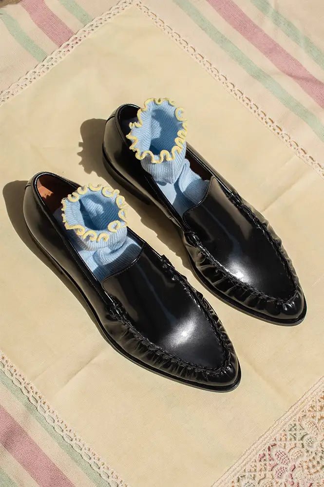Billi Bi Polido Black Pointed Loafers
