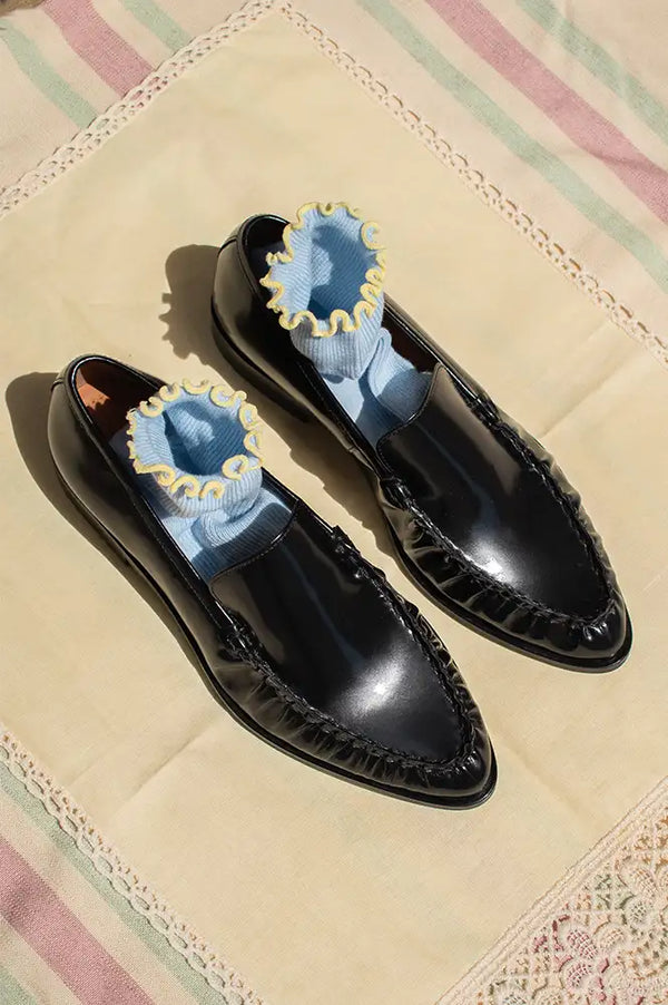 Billi Bi Polido Black Pointed Loafers