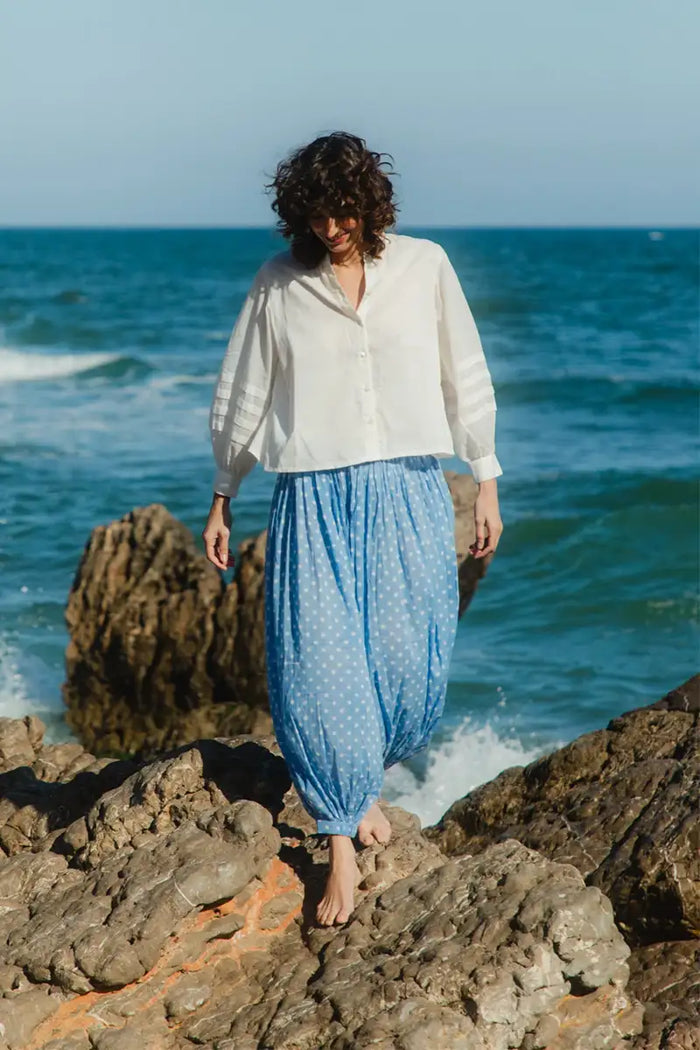 Daydress Mermaid Soft Blue Polka Dot Trousers Bloomers - The Mercantile London