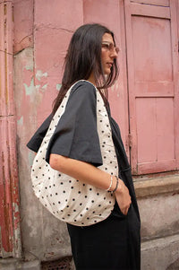 CUBIC Polka Dot Beige Shoulder Bag - The Mercantile London