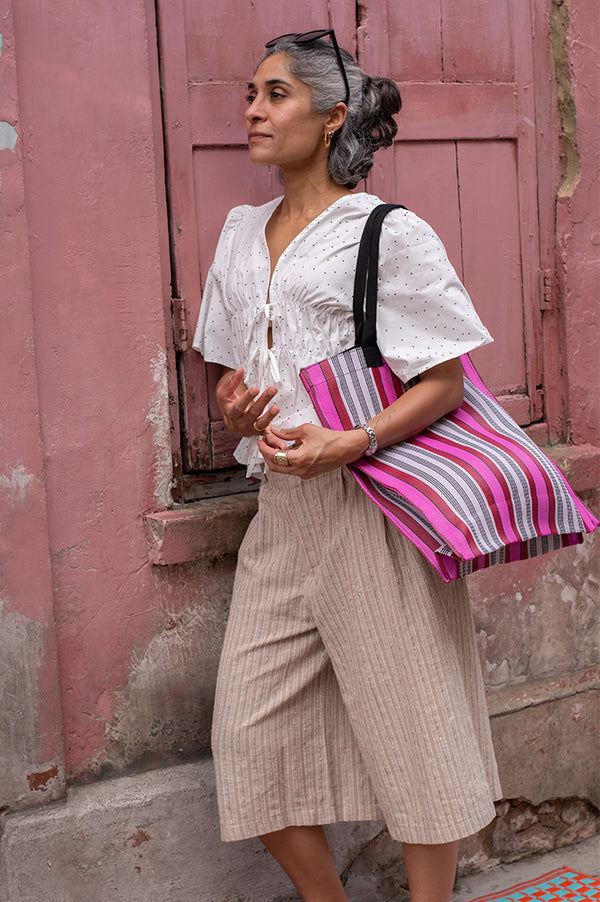 ICHI Hazel Polka Dot Tie Blouse - The Mercantile London