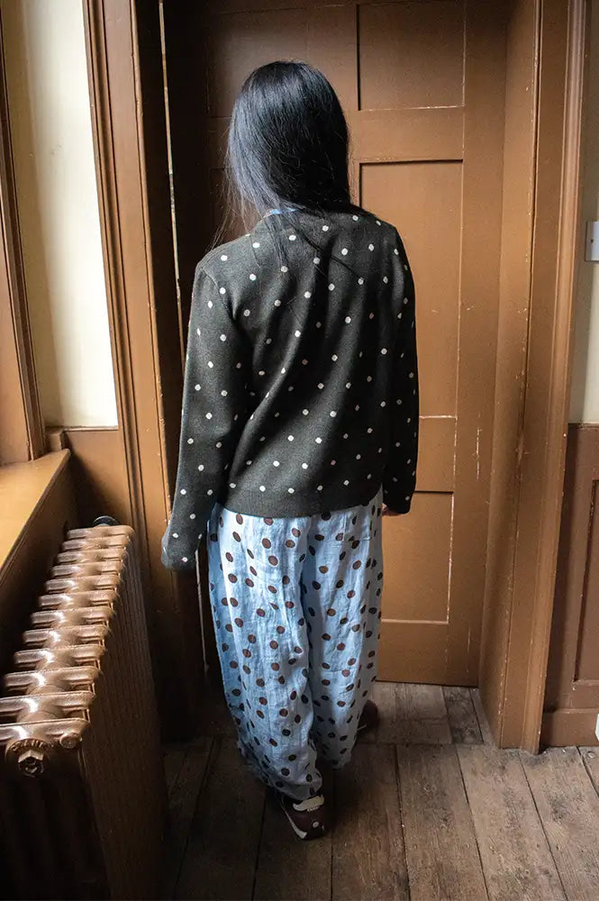 Linen & More Sky Blue Polka Dot Pants