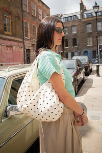 CUBIC Polka Dot Beige Shoulder Bag - The Mercantile London