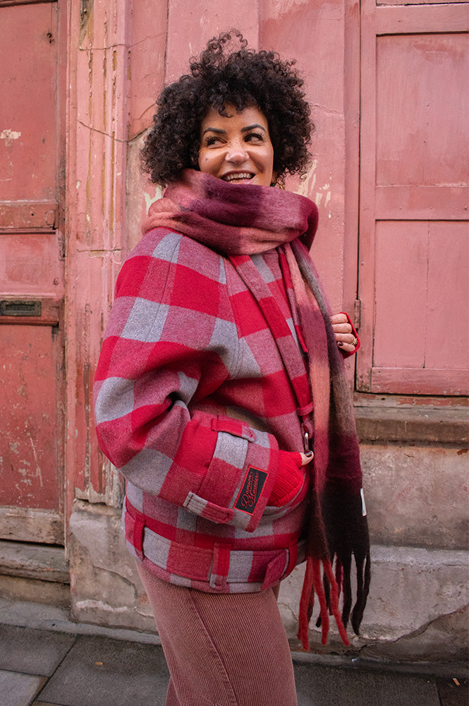 Damson Madder Polly Red Check Jacket