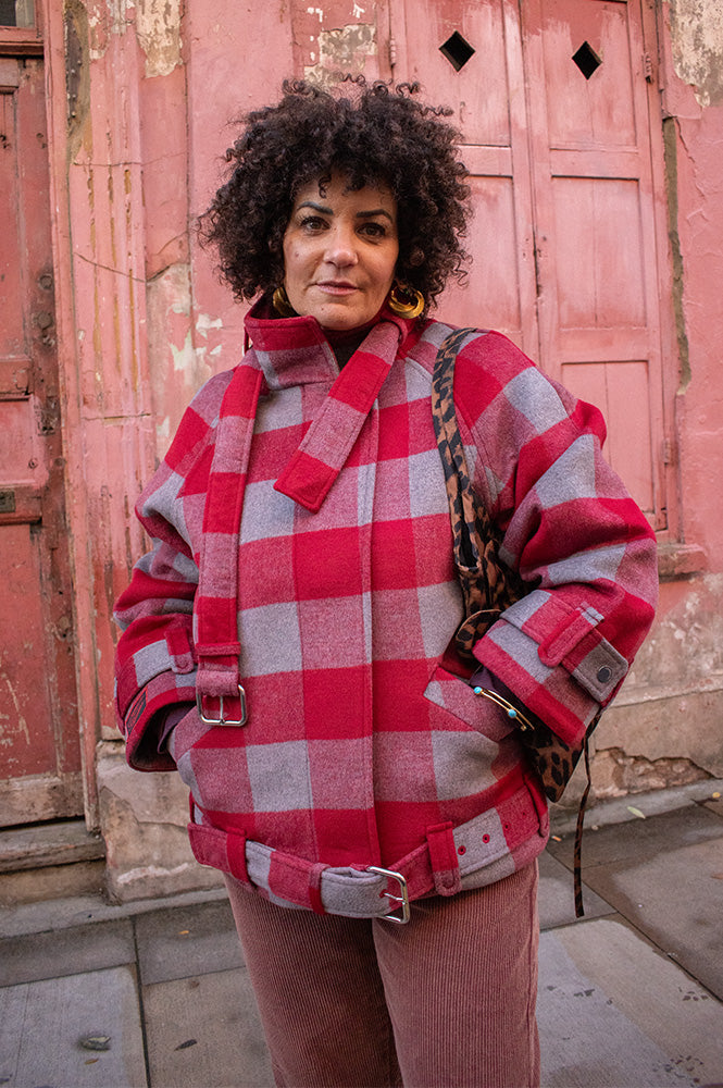 Damson Madder Polly Red Check Jacket