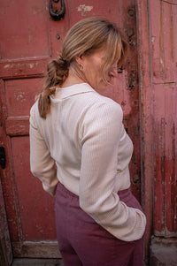 Object Kelly Birch Knitted Polo Top