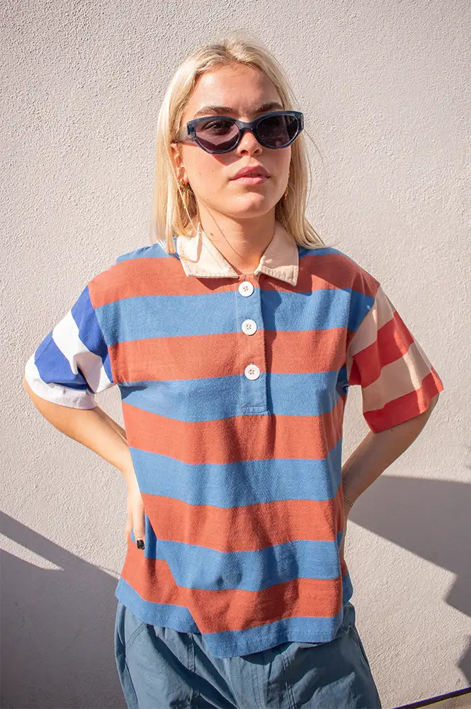 Leon & Harper Salty Striped Polo Top - The Mercantile London
