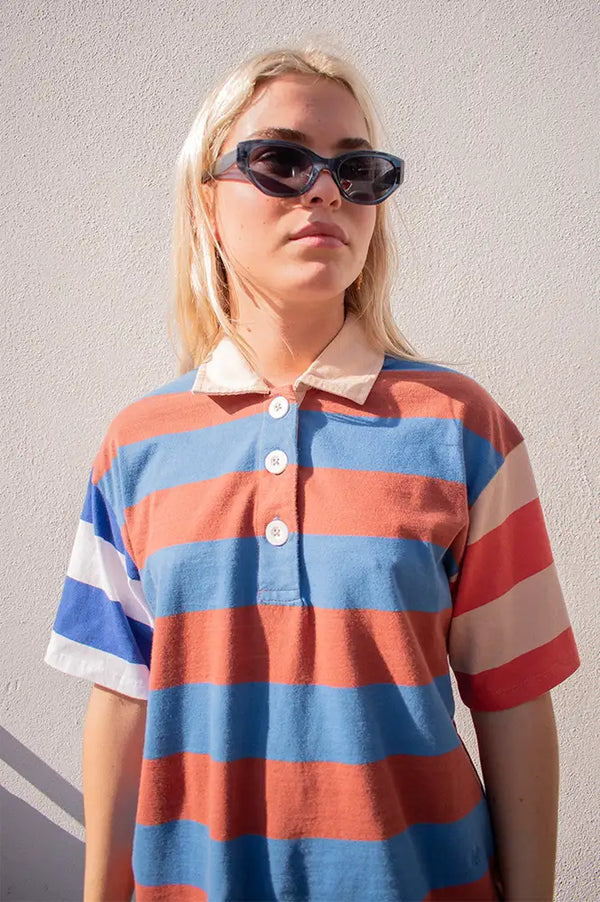 Leon & Harper Salty Striped Polo Top - The Mercantile London