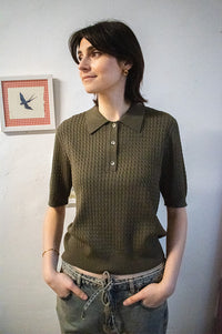 Numph Alette Sea Moss Polo Top - The Mercantile London