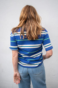 Lolly's Laundry Ulma Blue Stripe Polo T-Shirt