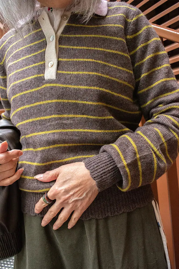 Numph Lucinda Black Coffee Stripe Jumper