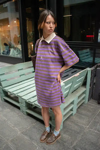 FRNCH Ace Violet Stripe Polo Dress